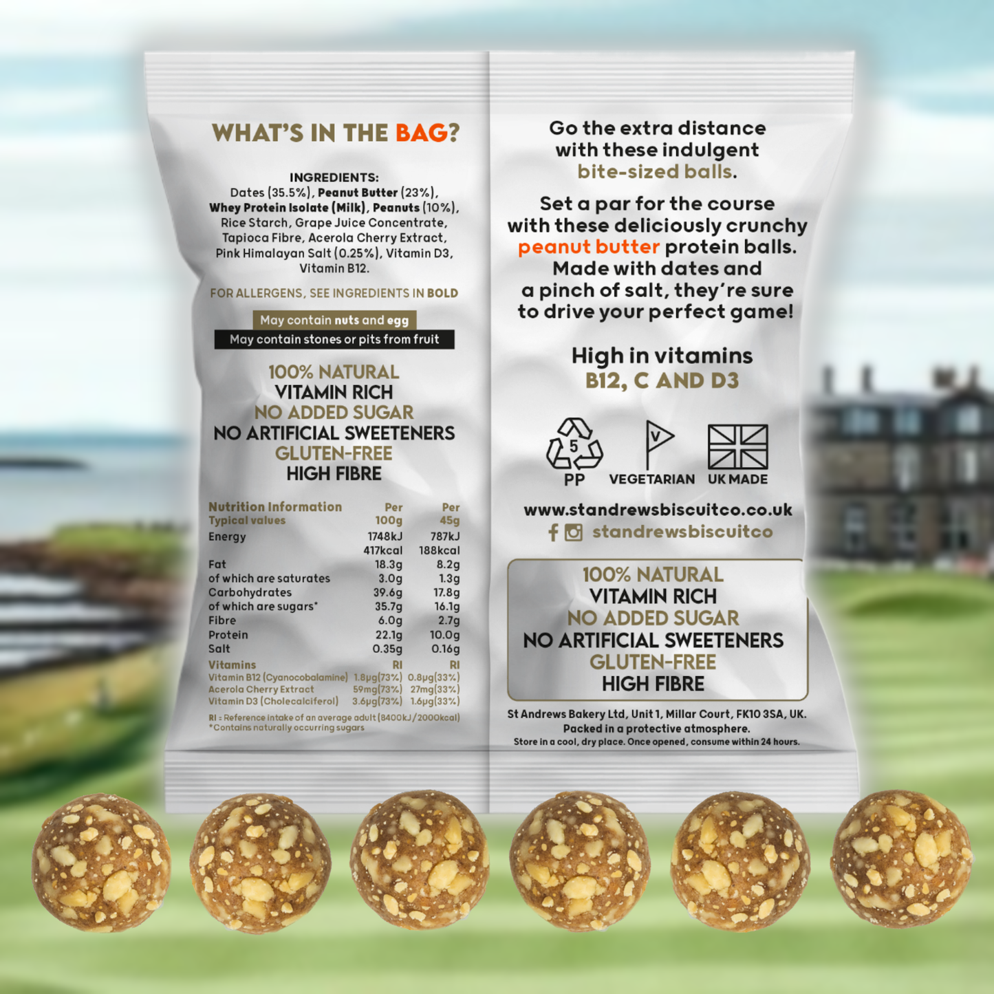 Golf Balls Dual Pack - Salted Caramel & Peanut Butter (20 x 45g)