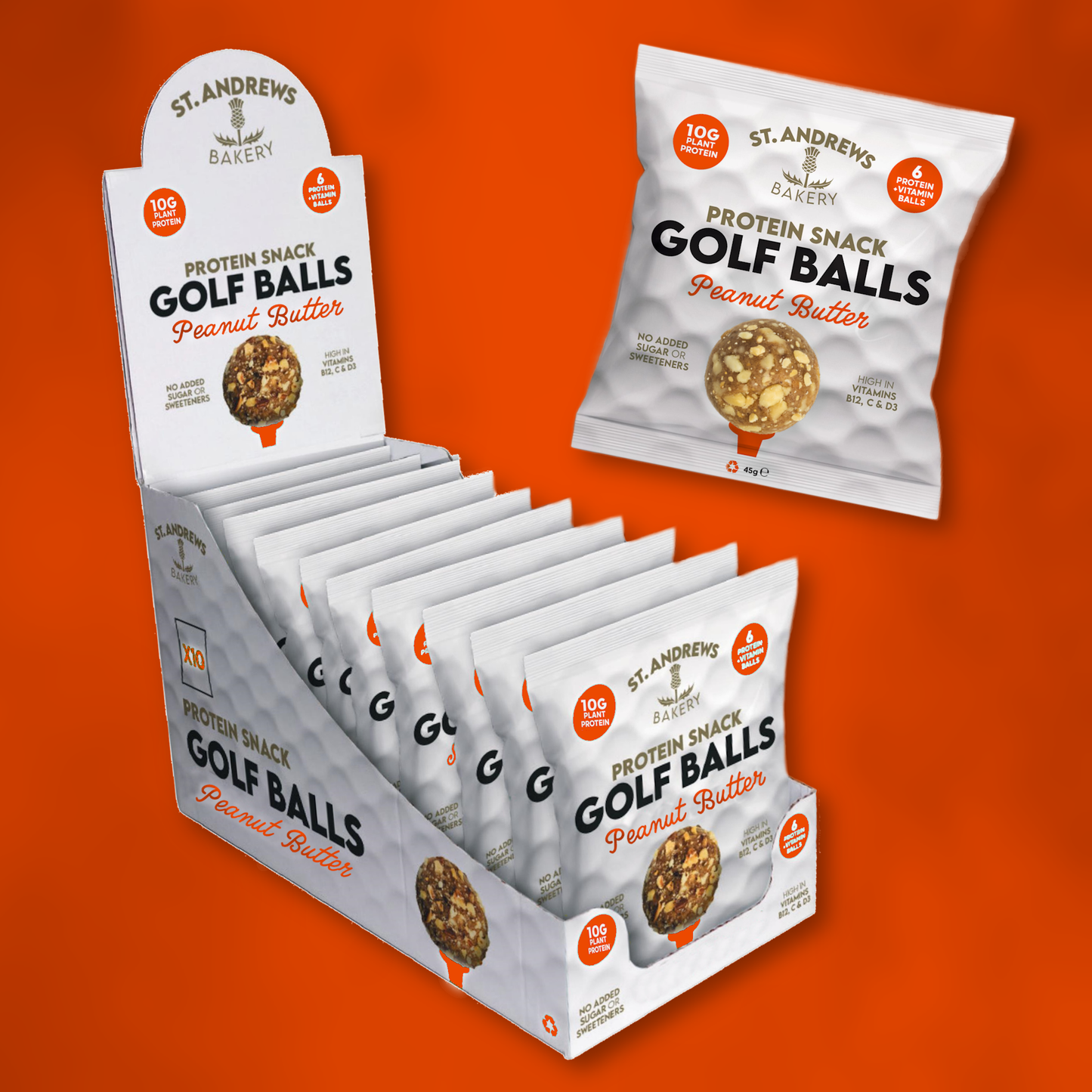 Peanut Butter Protein Snack Golf Balls (Case 10 x 45g)