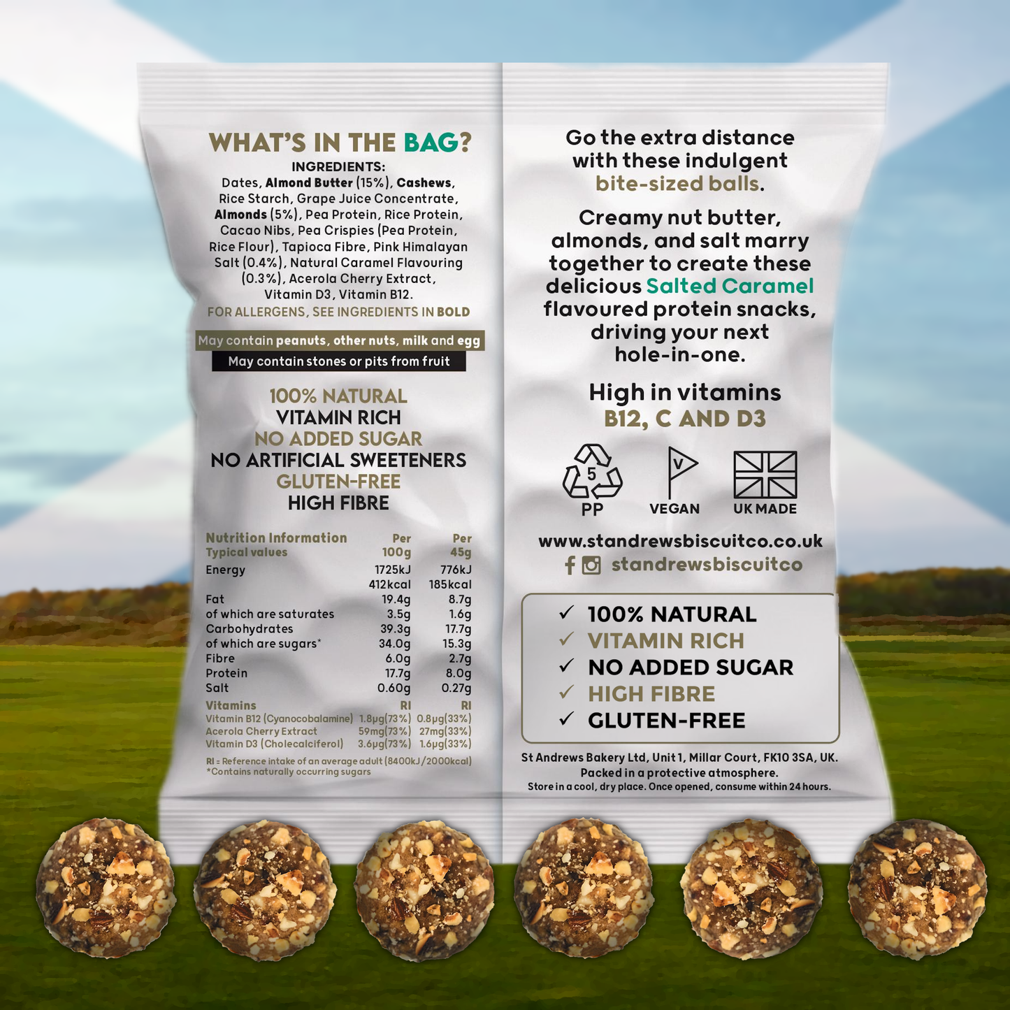 Salted Caramel Protein Snack Golf Balls (Case 10 x 45g)
